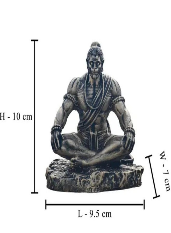 KUTUMBH Lord Hanuman Ji Idol for Car Dashboard, Home Temple & Office | Premium Finish Decorative Resin Hanuman Statue for Pooja, Meditation & Home Décor | Grey - Image 2